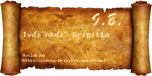 Ivánkó Brigitta névjegykártya